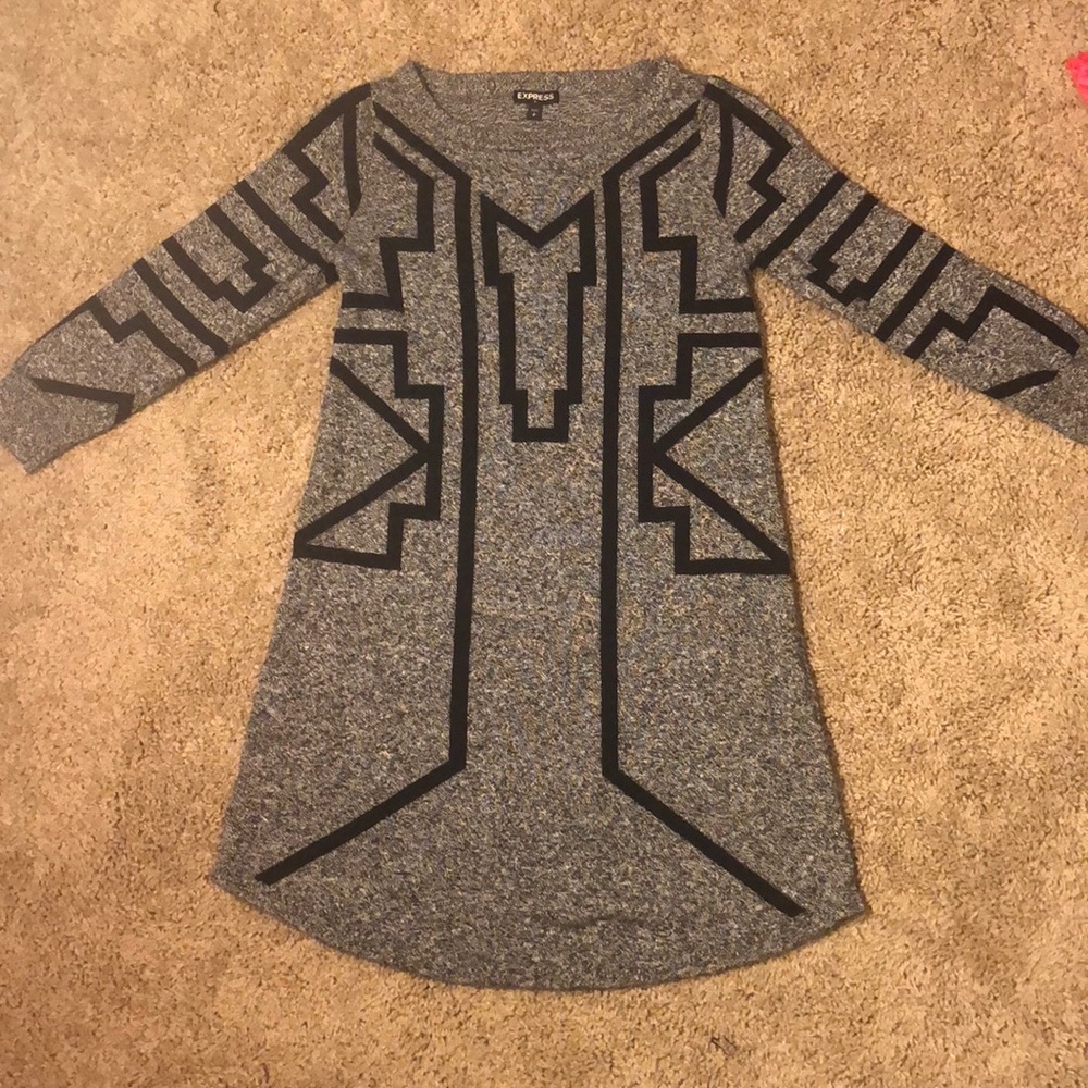 Express Sweater Dress Black/Grey Sz S